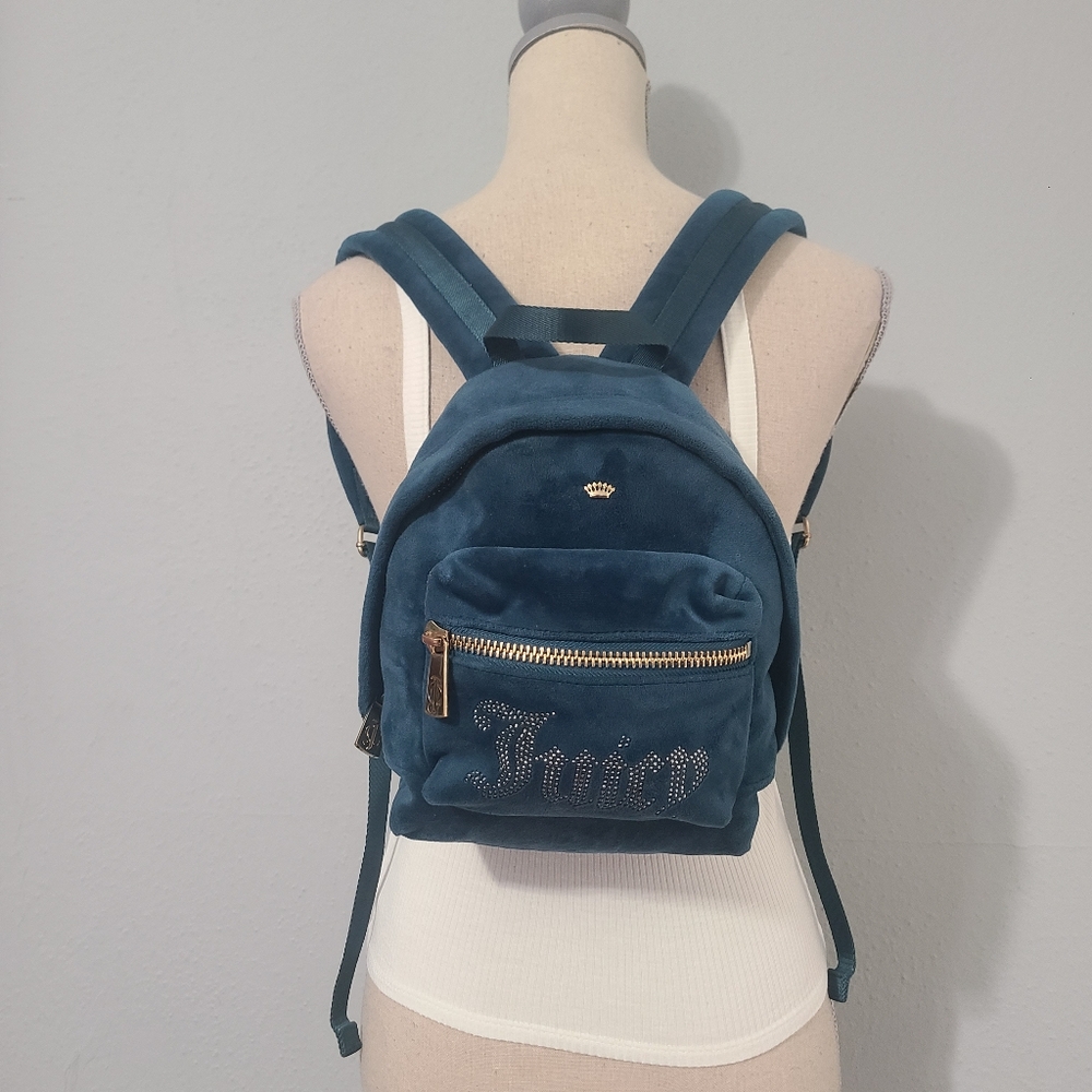 Juicy Couture Black Label‎ Teal Velvet Mini Backpack
